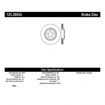 125.39034 Тормозные диски Premium VOLVO перед 