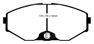 DP31471C EBC Brakes Redstuff Тормозные колодки NISSAN Stagea выпуска 1996-1998 года