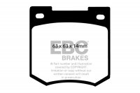 DP106 EBC Brakes Ultimax2 Тормозные колодки перед  AUSTIN Allegro, Maxi; CHRYSLER Avenger, Sunbeam; FORD Capri, Cortina; HILLMAN Avenger; HYUNDAI Pony; INNOCENTI Regent; JENSEN Healey; LOTUS Europa; MORGAN 4/4, Plus; MORRIS Ital, Marina; NAYLOR TF; PANTHE