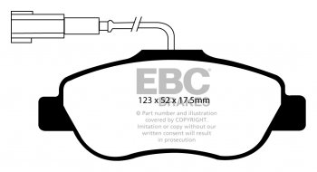DP21573/2 EBC Brakes Greenstuff тормозные колодки перед. FIAT 500; FORD Ka выпуска 2007-2014 года