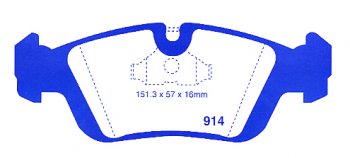 DP5914NDX EBC Brakes колодки тормозные перед BMW 3 Series (E36), 3 (E46), Z3; WIESMANN MF 25, MF 28 Ширина 151мм, Высота 57мм, Толщина 16мм