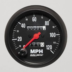 3-3/8" сподометр, 120 MPH, IN-DASH, W/TRIP, MECH AUTO METER #2692 2692 Z-Series Mechanical Speedometer Gauge