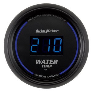 2-1/16" датчик температура воды, 0- 340`F, DIGITAL, BLACK AUTO METER #6937 Water Temperature