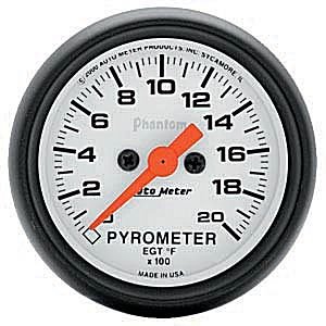 2" E.G.T. KIT, 0-2000`F, FSE, PHANTOM AUTO METER #5745 Pyrometer