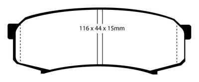DP6993 EBC Brakes Greenstuff тормозные колодки зад LEXUS GX460, GX470; MITSUBISHI Pajero, Shogun; TOYOTA FJ Cruiser, Landcruiser, Prado, Sequoia выпуска 1990-2016 года