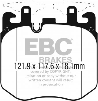 DP42304R EBC Brakes Yellowstuff Тормозные колодки перед BMW 7 (G11), 7 (G12), 7 xDrive (G11), 7 xDrive (G12) 2016 — 2016 года