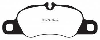 DP42057R EBC Brakes Yellowstuff Тормозные колодки перед PORSCHE 911, Boxster, Cayman Ширина 199мм, Высота 74мм, Толщина 17мм