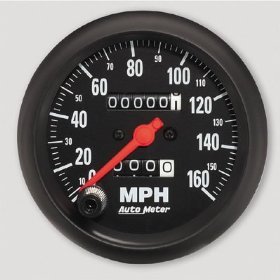 3-3/8" сподометр, 160 MPH, IN-DASH, W/TRIP, MECH AUTO METER #2694 2694 Z-Series Mechanical Speedometer Gauge