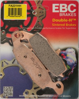 FA231HH EBC BRAKES Double-H™ тормозные колодки  H.P. POWER Pantera; KAWASAKI BJ, EJ, EJ800, ER, GPZ, KLE, KLV, VN, W, Z, ZR; SUZUKI C, DL, GS, GSF, GSR, GSX, M, M1500, RV, SFV, SV, VL, VZ, XF 1995-2012 года выпуска