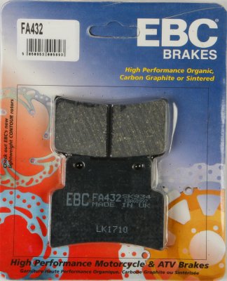 FA432 EBC BRAKES Organic тормозные колодки  APRILIA Dorsodura, Mana, RS, Shiver; KYMCO Xciting; SYM Max 2006-2012 года выпуска