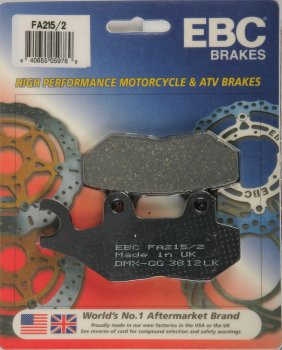 FA215/2 EBC BRAKES Organic тормозные колодки  TRIUMPH Daytona, Speed, Sprint, Tiger, Trident, Trophy 1992-2011 года выпуска