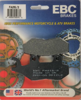 FA215/2 EBC BRAKES Organic тормозные колодки  TRIUMPH Daytona, Speed, Sprint, Tiger, Trident, Trophy 1992-2011 года выпуска