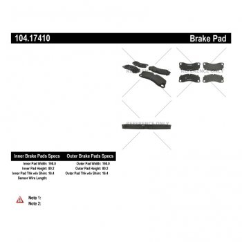 104.17410 Тормозные колодки Posi-Quiet Metallic PORSCHE перед 