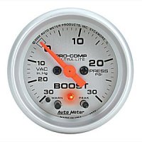 2" BOOST-VAC (давление наддува и разряжения), 30 IN. HG/ 30 PSI, FSE, ULTRA-LITE AUTO METER #4377