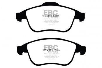 DPX2024 EBC Brakes Ultimax2 Тормозные колодки перед RENAULT Clio, Grand Scenic, Megane, Scenic, Scenic XMOD выпуска 2009-2019 года