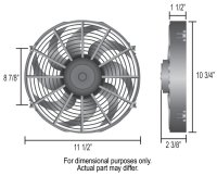 18910 DERALE Вентилятор Dyno-Cool: изогнутые лопасти 10" CFM 590