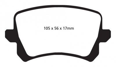 DP32004C EBC Brakes Redstuff Тормозные колодки зад. VOLKSWAGEN Passat, Passat Alltrack, Passat CC Ширина 105мм, Высота 56мм, Толщина 17мм