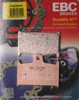 FA236HH EBC BRAKES Double-H™ тормозные колодки  TRIUMPH Daytona, Rocket, Speed, Speedfour, Speedtriple, Sprint, T595, Thunderbird, Tiger, Trophy, TT 1992-2012 года выпуска