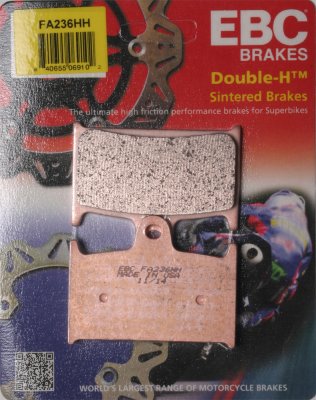 FA236HH EBC BRAKES Double-H™ тормозные колодки  TRIUMPH Daytona, Rocket, Speed, Speedfour, Speedtriple, Sprint, T595, Thunderbird, Tiger, Trophy, TT 1992-2012 года выпуска