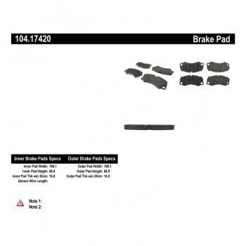 104.17420 Тормозные колодки Posi-Quiet Metallic PORSCHE перед 