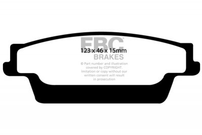 DP1693  EBC Brakes Ultimax2 Тормозные колодки зад. CADILLAC CTS выпуска 2009 — 2011 года