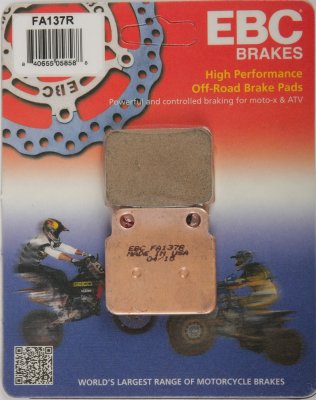 FA137R EBC BRAKES Organic тормозные колодки  ARCTIC CAT 400; KAWASAKI KSF; SUZUKI LT, LT-R, LT-Z 1987-2012 года выпуска