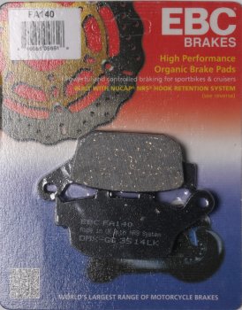 FA140 EBC BRAKES Organic тормозные колодки BUELL, HONDA, KAWASAKI, SINNIS, SUZUKI, TRIUMPH, YAMAHA 1987-2012 года выпуска