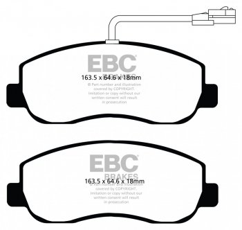 DPX2083 EBC Brakes Ultimax2 колодки перед NISSAN NV400; OPEL/VAUXHALL Movano; RENAULT Master; выпуска 2010-2023 года