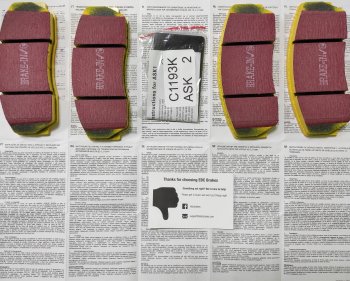 DP4002R EBC Brakes Yellowstuff Тормозные колодки перед/зад AC, ASTON MARTIN, JAGUAR, LOTUS, MARCOS, NOBLE, OPEL, TVR, VAUXHALL, MINI, MITSUBISHI Ширина 132мм, Высота 54мм, Толщина 17мм