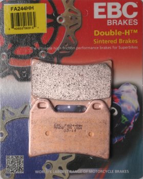 FA244HH EBC BRAKES Double-H™ тормозные колодки APRILIA, BENELLI, BIMOTA, BMW, CAGIVA, DUCATI, GENERIC, HONDA, HOREX, HUSQVARNA, KEEWAY, KTM, MAGNI, MOTO GUZZI, MOTO MORINI, MV, NORTON, SACHS (HERCULES), SCORPA, SUZUKI, Ural, VICTORY, VOXAN, YAMAHA 1994-2013 года выпуска