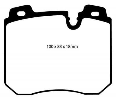 DP4886R EBC Brakes Yellowstuff Тормозные колодки перед BMW 7 (E32), 8 (E31), M5 Ширина 100мм, Высота 83мм, Толщина 18мм