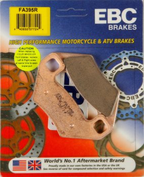 FA395R EBC BRAKES Organic тормозные колодки ARCTIC CAT, KYMCO, MASSEY-FERGUSON (ATV), PIAGGIO, POLARIS 2004-2012 года выпуска