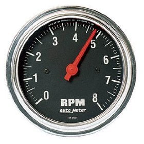 3-3/8" тахометр, 8,000 RPM, 4,6,8 CYL, IN-DASH AUTO METER #2499 2499 Traditional Chrome In-Dash Tachometer
