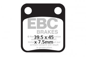 FA054R EBC BRAKES Organic тормозные колодки AJS, ASPES, CCM, DAELIM, GARELLI, HONDA, HYOSUNG, JIALING, KAWASAKI, KEEWAY, PEUGEOT, PGO, QUADZILLA, SACHS (HERCULES), SINNIS, SUPERBYKE, SUZUKI, SYM, TAISHAN (Project Quads), YAMAHA 1980-2013 года выпуска