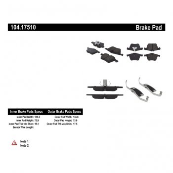 104.17510 Тормозные колодки Posi-Quiet Metallic JAGUAR перед 