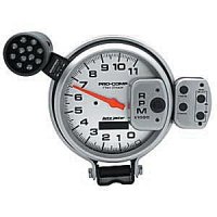 5" тахометр, 11,000 RPM, PRO STOCK W/4 LIGHTS, SILVER AUTO METER #6834