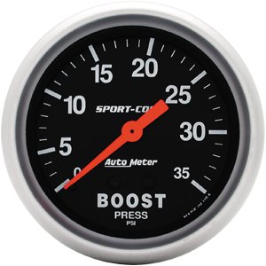 2-5/8" BOOST (давление наддува), 0-35 PSI, MECH AUTO METER #3404 Boost