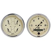 3-3/8" QUAD GAUGE & сподометр, ANTIQUE BEIGE AUTO METER #1800