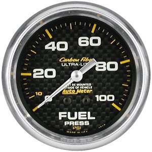 2-5/8" датчик давления топлива, 0-100 PSI, MECH, CARBON FIBER AUTO METER #4812 Fuel Pressure