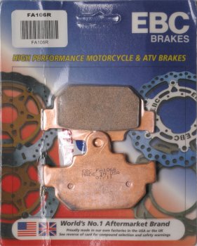 FA106R EBC BRAKES Organic тормозные колодки  MAICO All; SIAMOTO Geco; SUZUKI GZ, LS, RM, TU, VL 1985-2011 года выпуска