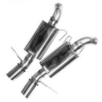 60-43-AXLE KOOKS HEADERS 2 3/4" x 3" OEM Axleback Exhaust. With Kooks Polished Oval Race Mufflers and 4" Slash Cut Polished Tips. для: FORD MUSTANG GT