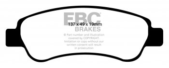 DPC1974 EBC Heavy Duty Carbon колодки зад.CITROEN, FIAT, PEUGEOT 