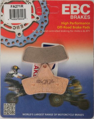 FA271R EBC BRAKES Organic тормозные колодки  ARCTIC CAT 250, 300, 400, 454, 500, 650; LAVERDA Quasar; MASSEY-FERGUSON (ATV) MF; PIAGGIO Trackmaster 1996-2007 года выпуска