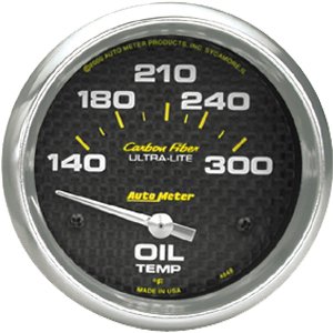 2-5/8" датчик температуры масла, 140- 300`F, SSE, CARBON FIBER AUTO METER #4848 Oil Temperature