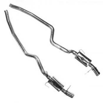 60-43-CATB KOOKS HEADERS 2 3/4" x 3" OEM Cat-back Exhaust. With 3" Stainless Steel Over the Axle Rear Pipes, Kooks Polished Oval Race Mufflers and 4" Slash Cut Polished Tips. для: FORD MUSTANG GT 