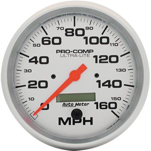 5" сподометр, 160 MPH, IN- DASH, ELEC, ULTRA-LITE AUTO METER #4489 SpeedometerElec. Programmable