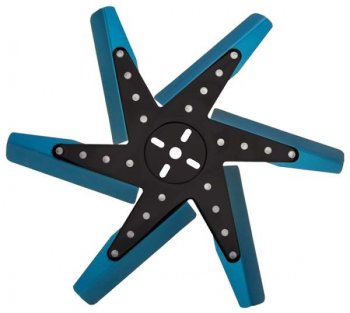 19917 DERALE высокопроизводительный алюминиевый вентилятор с изменяемой геометрией лопасти 17" Blue anodized aluminum fan blades