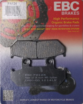 FA124 EBC BRAKES Organic тормозные колодки  HONDA CBR, VFR 1986-1988 года выпуска