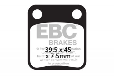SFA054 EBC BRAKES Organic тормозные колодки AJS, ASPES, CCM, DAELIM, GARELLI, HONDA, HYOSUNG, JIALING, KAWASAKI, KEEWAY, PEUGEOT, PGO, QUADZILLA, SACHS (HERCULES), SINNIS, SUPERBYKE, SUZUKI, SYM, TAISHAN (Project Quads), YAMAHA 1980-2013 года выпуска