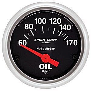 2" датчик температуры масла, 60-170`C, SSE, SPORT-COMP AUTO METER #3348-M Oil Temperature